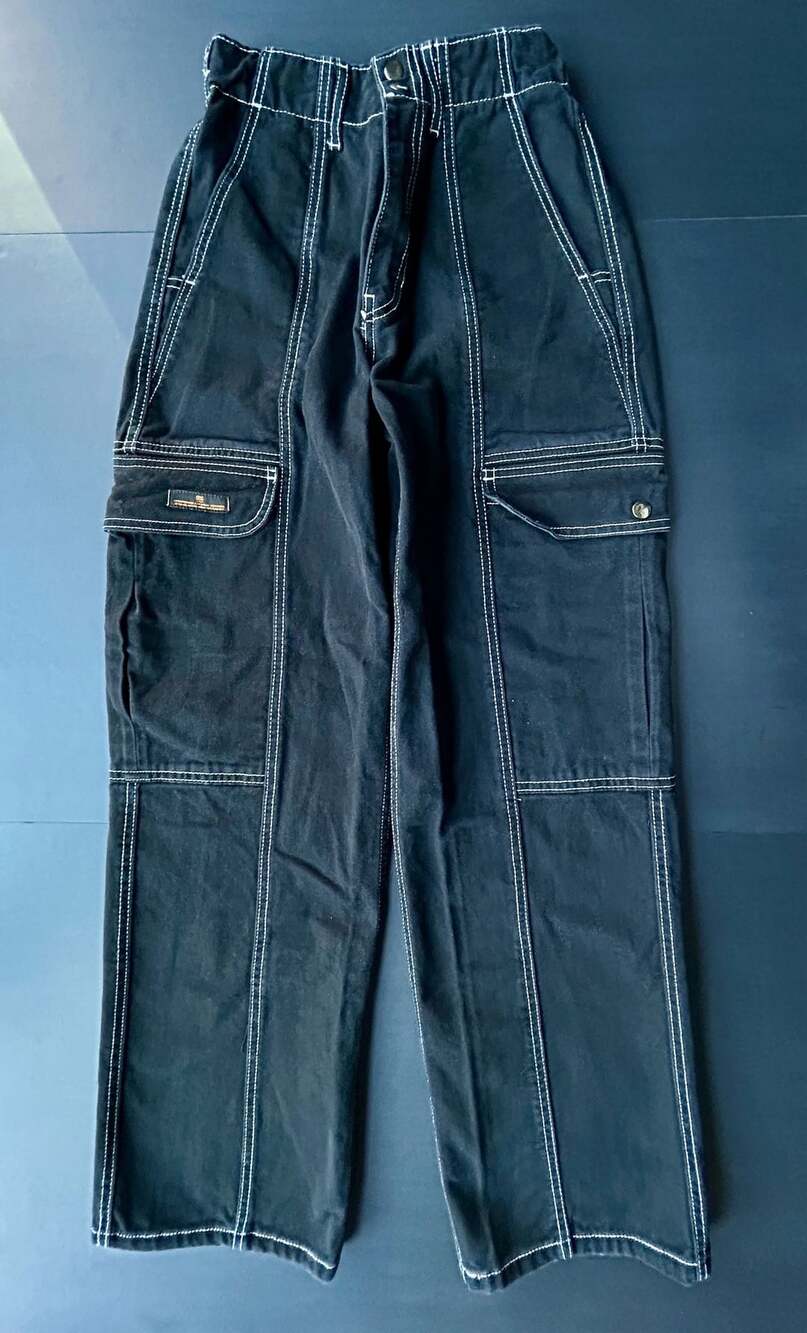 BDG Cargo Pants Size 24 Black Contrast Stitch